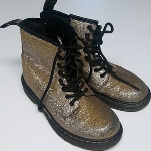 Dr martens size 2 gold sparkly girls